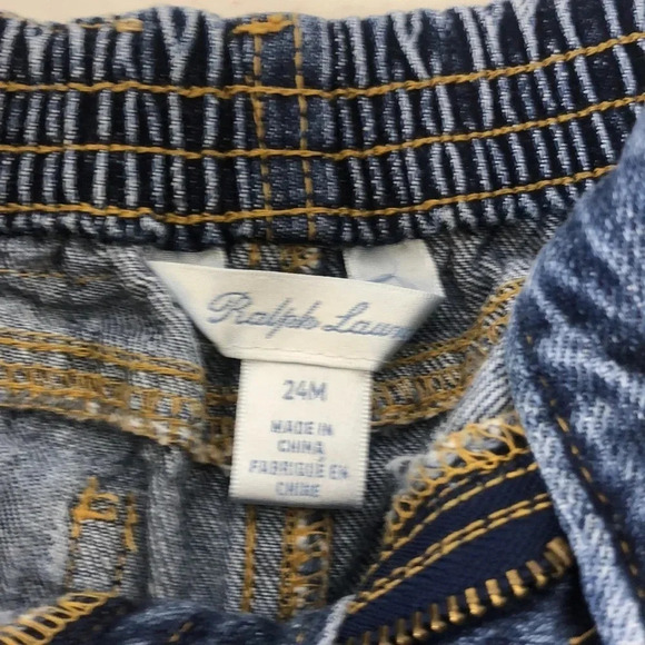 Ralph Lauren Denim Snap Button Shorts 24 Months - Picture 4 of 6